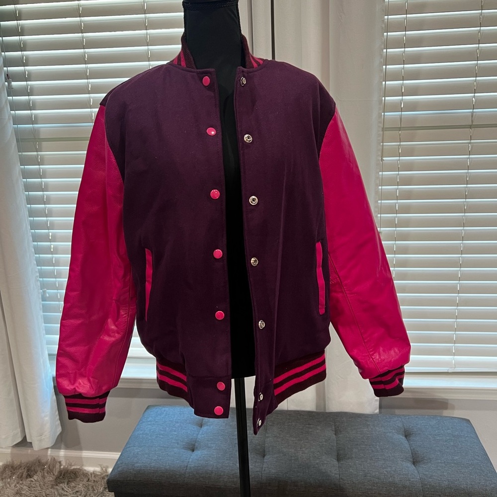 Purple and Pink Varsity Jacket